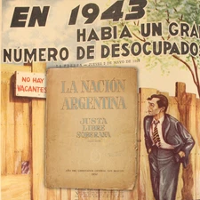 ARGENTINA Propaganda Peronism Evita Oil Railroad Agriculture Info-Graphic Design