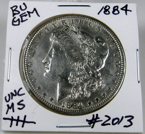 1884  MORGAN SILVER DOLLAR FROM ORIGINAL BANK BAG GEM BU US MINT #2013