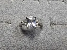 GRANDMA GRABE'S BEAUTIFUL VINTAGE 925 STERLING SILVER CZ 3.56G RING SIZE 8.5