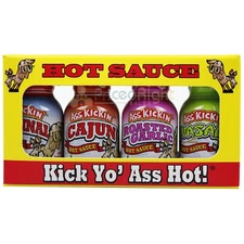 Hot Sauce Kick Yo Ass Hot Travel Pack 4 Bottles of .75 Oz Gift Set MB4PK
