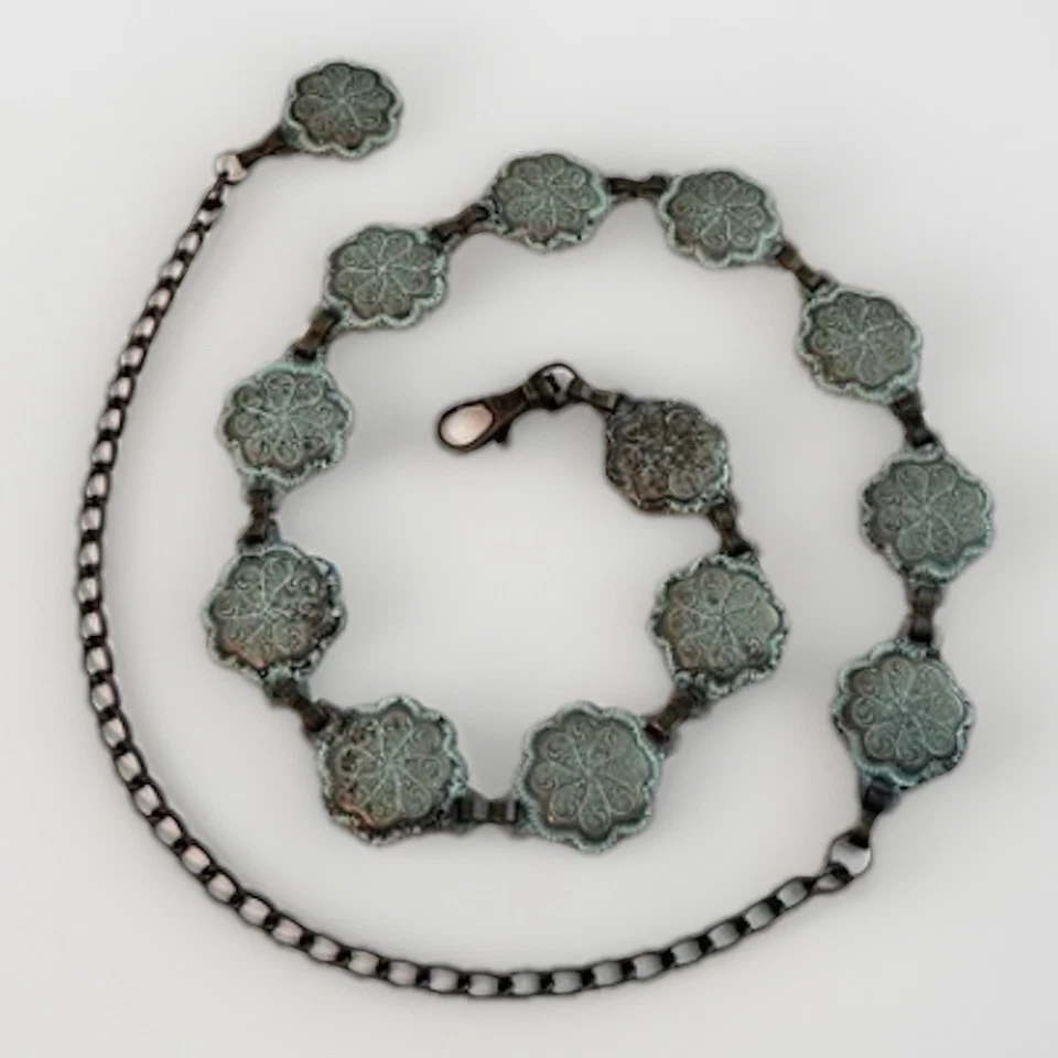 Cinturón para mujer Southwest medallón desierto elegante cinturón de metal ajustable 24” a 36” Foto 2 de 4