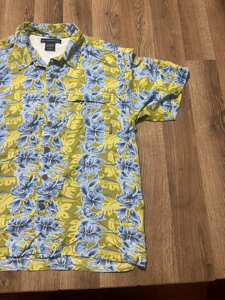 Exoffiio Shirt, Men's Size Medium, Blue Green, Button Up Shirt - Image 4 of 4