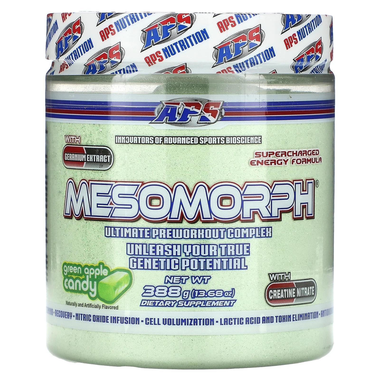 Mesomorph, caramelo de manzana verde, 13,68 oz (388 g)