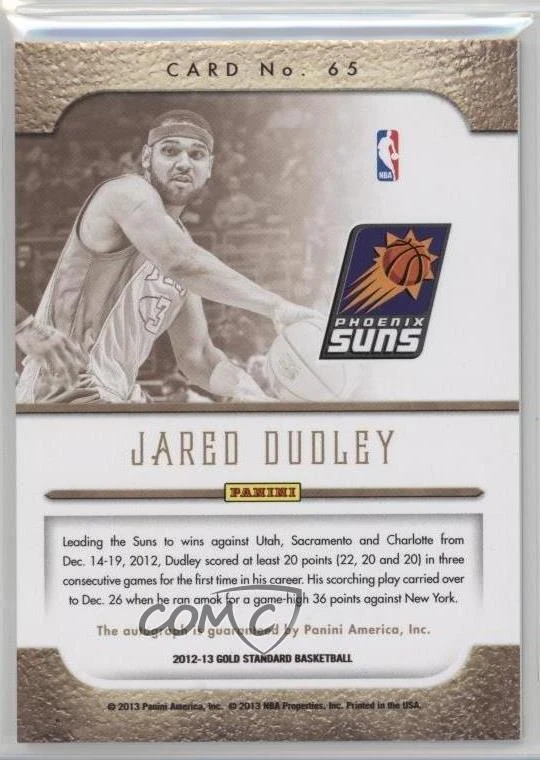 2012-13 Panini Gold Standard Marks of Gold /99 Jared Dudley #65 Auto - Image 2 of 2