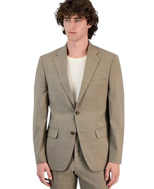 Tommy Hilfiger Mens Modern fit Suit Jacket Blazer 46 L Beige Solid
