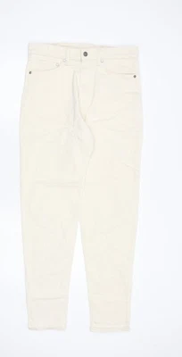 Marks and Spencer Mens Ivory Cotton Tapered Jeans Size 30 in L33 in Regular Zip - Image 1 of 4
