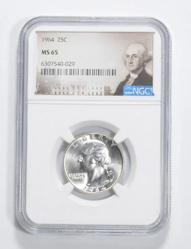 1964 Washington Quarter MS65 NGC - Special Label - 90% Silver *7318