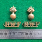 WW1 Royal Welsh Fusiliers Regiment RWF Shoulder Title Badge Matching Pair