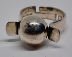 signed Beau Sterling Silver adjustable vintage Ring Ball Sphere Modernist size 6
