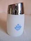 Vintage Santa Barbara Dispensers Inc Milk Glass Sugar Shaker Blue Morning Glory