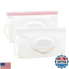 VOONGOR Baby Portable Wipe Dispenser, Reusable and Refillable Wet Wipe Pouch,