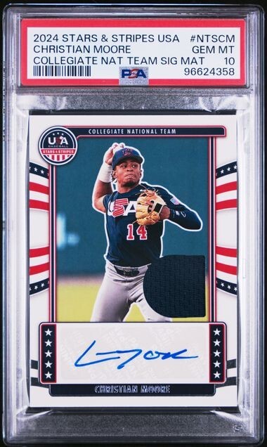 150枚限定 Bowman Christian Moore PSA 10 PSA 10 CHRISTIAN MOORE AUTO 1st 2024 Bowman Chrome Draft