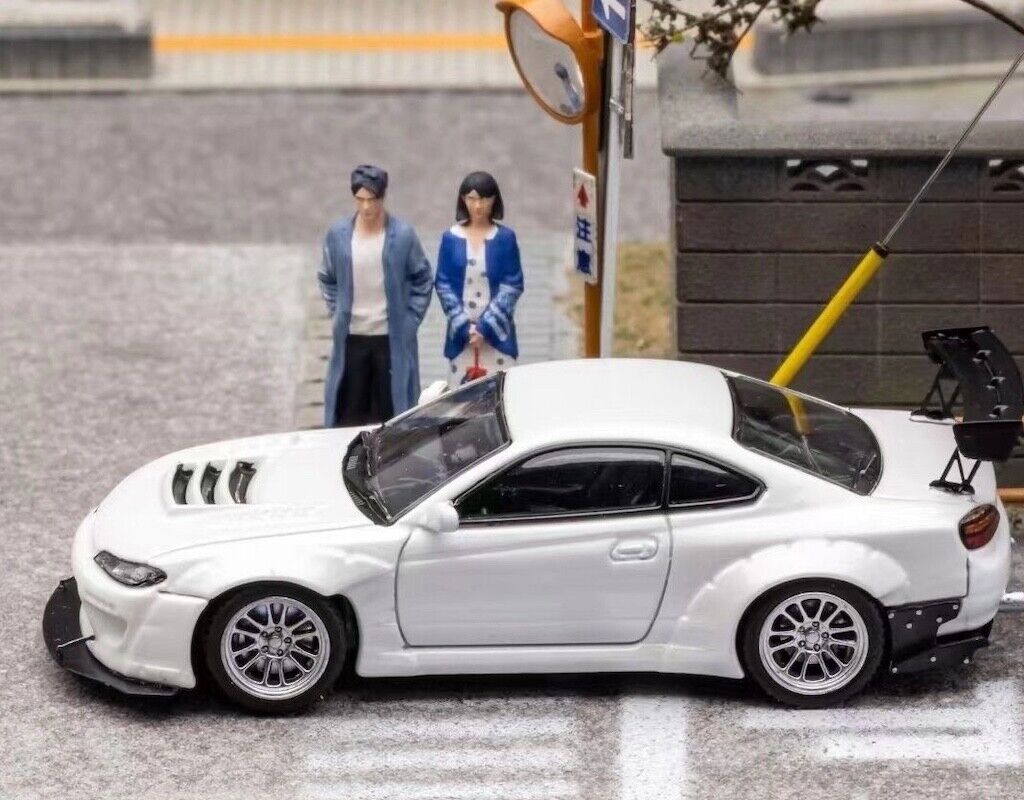 FH 1:64 White JDM Silvia S15 Widebody Racing Sport Model FH 1:64 White JDM Silvia S15 Widebody Racing Sport Model