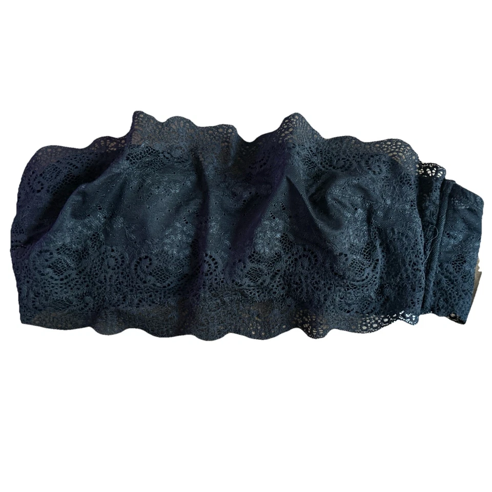 Sujetador sin tirantes Cosabella negro con superposición de encaje talla 36D Foto 2 de 3