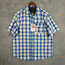 NWT Mens XL Wrangler ATG Performance Utility shirt Short Sleeve Button UP