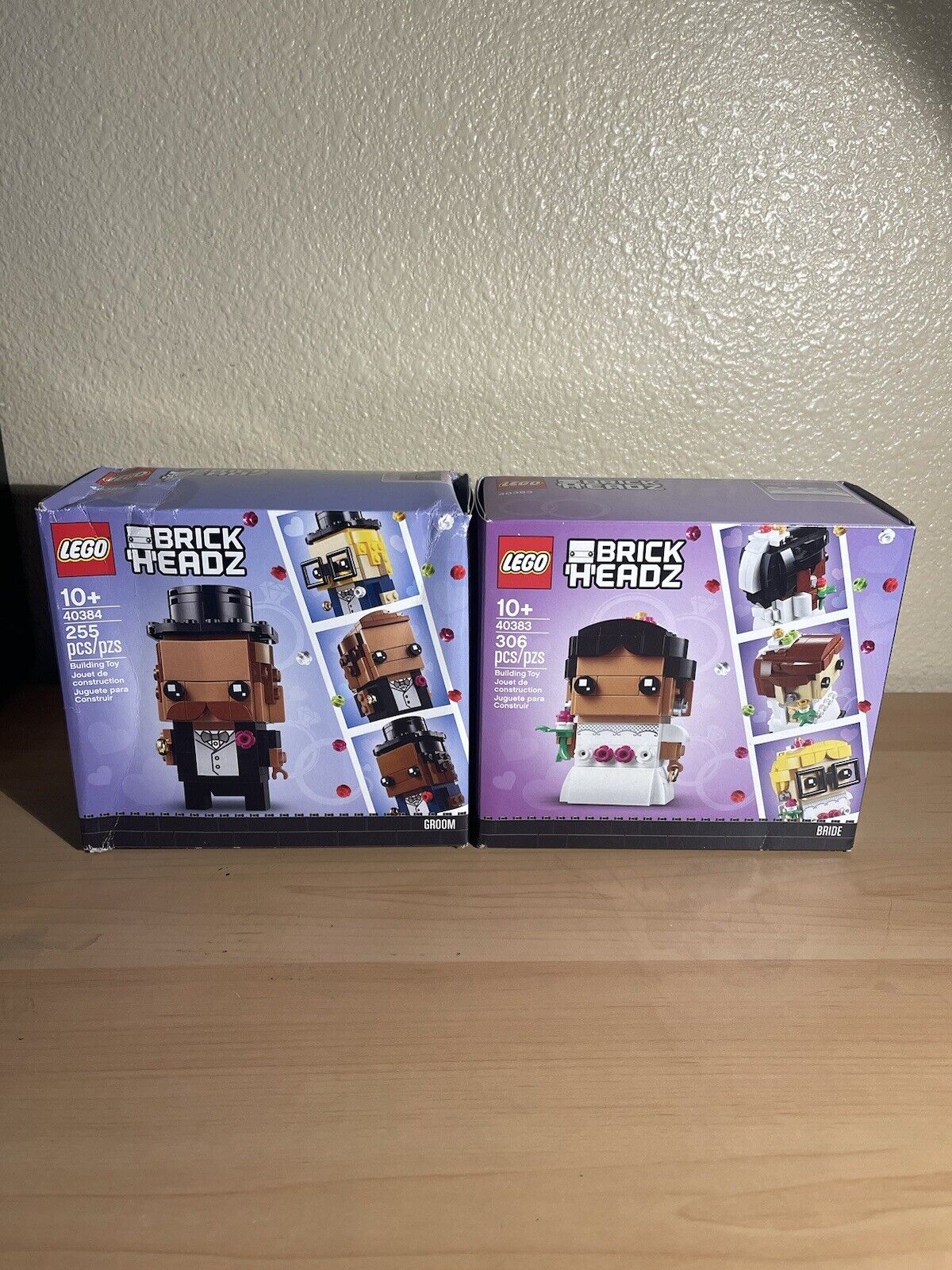 Lego Brick Headz Groom 40384 And Bride 40383 Damge Box’s