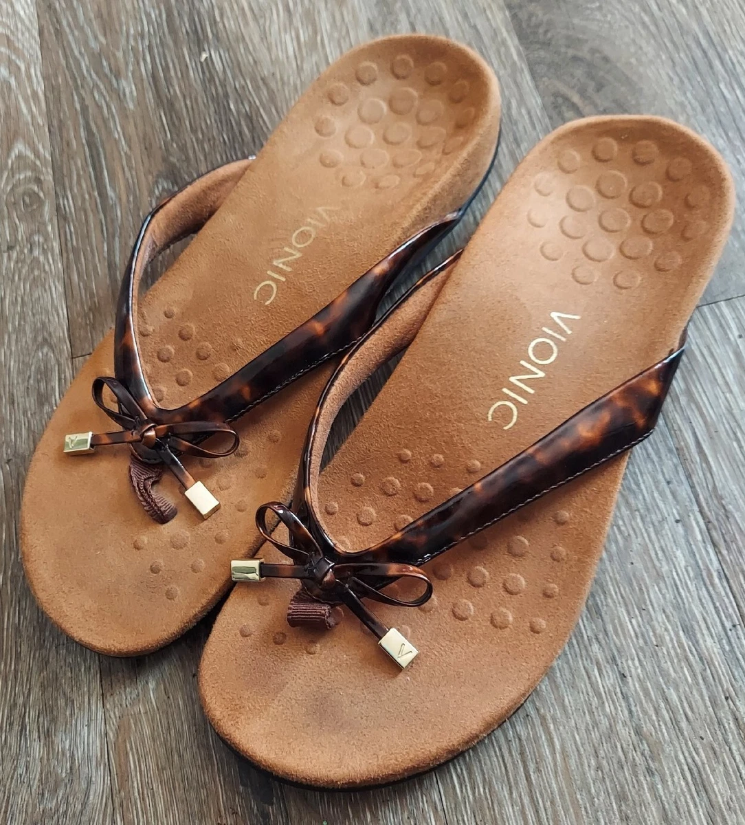 Vionic tortoise flip flops sales