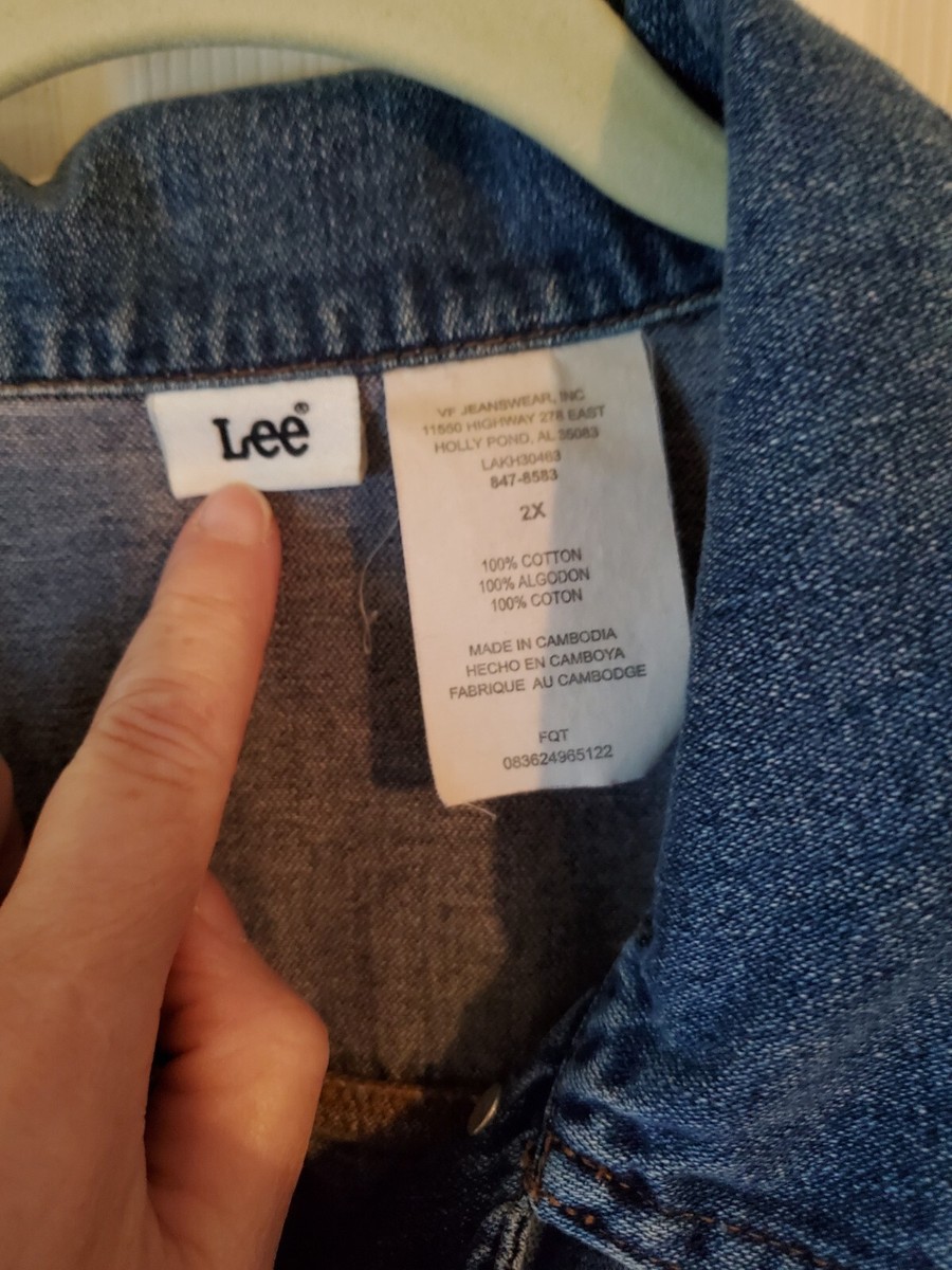 Women's Lee Denim Jacket Plus Sz 2X 100% Cotton 15