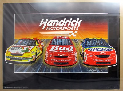 1995 Hendrick Motorsports Kelloggs Budweiser DuPont Art Poster Sam