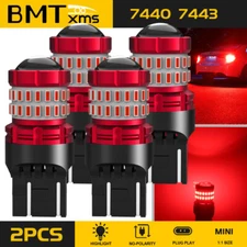 4pcs 7443 7444 LED Brake Tail Light Bulbs Red for Chevy Silverado 1500 2014-2018
