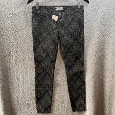 Women  s Free People Black Jeans Size W 25 NWT Floral Print