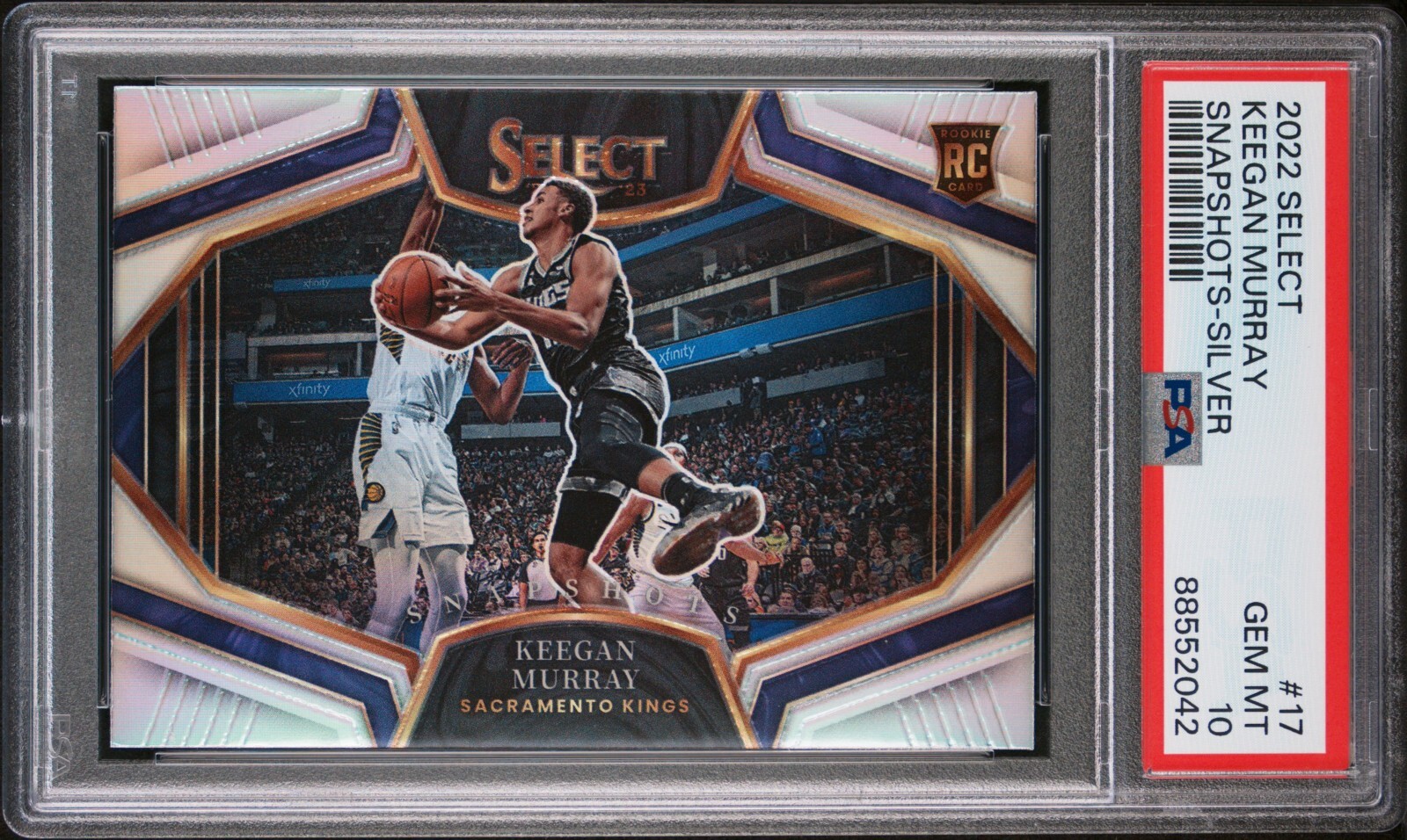 Keegan Murray 2022-23 Panini Select Rookie Snapshots Silver Prizm RC PSA 10 🔥