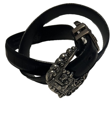 Vintage Sterling Silver Leather Belt, Mexico 925, Taxco, TA-91
