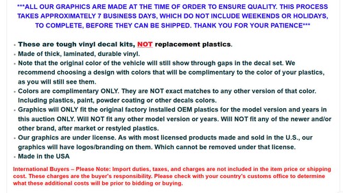 ATV Graphics Stickers Decals For Polaris Outlaw 450/500/525 2006-2008 HISH K - Picture 2 of 2