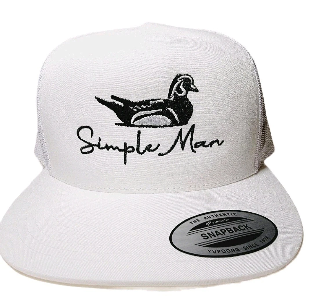 Simple Man Mallard Mesh Snapback Embroidered flat bill trucker hat cap