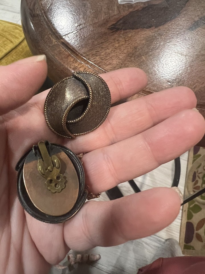 Vintage Copper Clasp Earrings Costume Jewelry L330 eBay