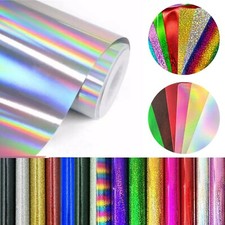 Rainbow Holographic Glitter Chrome Vinyl Film Long Lasting For Stickers Decal