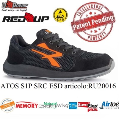 UPOWER ARBEITSSCHUHE SICHERHEITSSCHUHE ATOS S1P SRC ESD U-POWER RU20016 RED UP