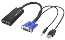 VGA To HD 1080P Format Converter With Audio And Micro USB Powered
