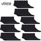 Wholesale Bulk Lots Men Plain Black Ankle Quarter Low Cut Cotton Socks9-11 10-13