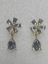 Exquisite Flower Drop Sparkling Shiny Zircon Dangle Earrings Alloy Jewelery...