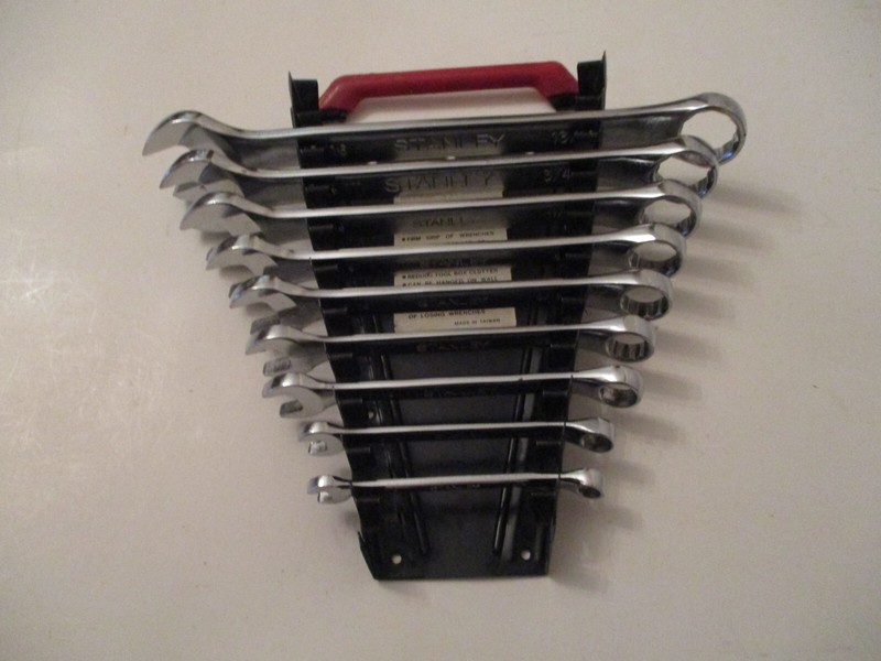 VTG Stanley 9pc SAE 12pt Combination Wrench Set W/Wrench Holder 1/4" to 1-3/16" 