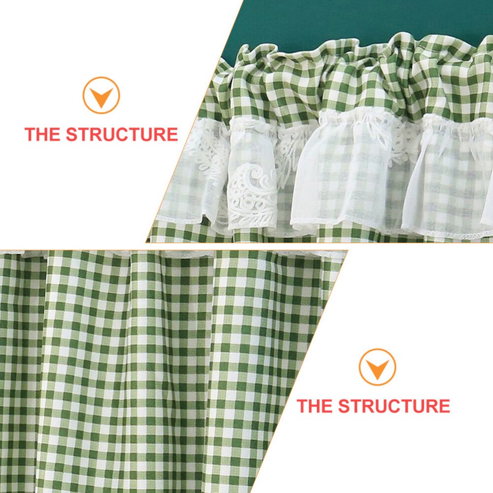 Plaid Curtains Polyester Home Decoration Accents Closet Door Pocket eBay