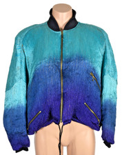 Vintage 1980's Tie Dye Jou Jou Bomber Cropped Ombre Jacket Silky Texture O/s