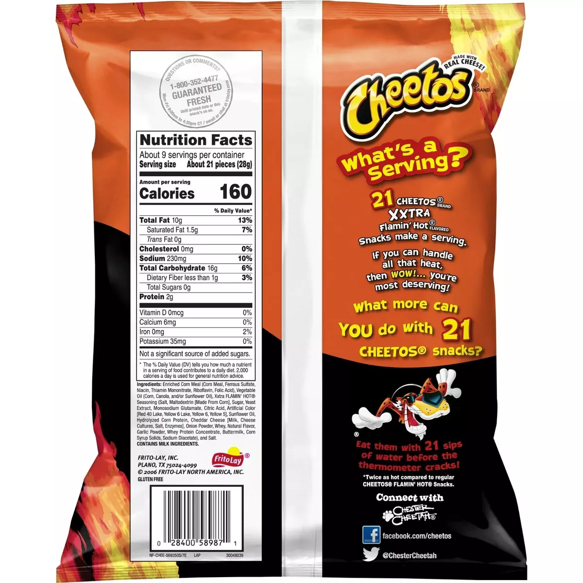 Cheetos Crunchy Flamin' Hot Cheese Flavored Snack Chips, 8.5 oz Bag