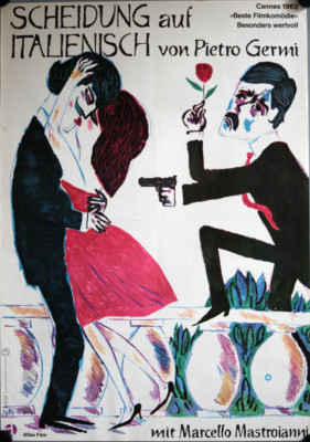 Scheidung auf Italienisch Filmposter A1 Marcello Mastroianni, Rocca, Sandrelli