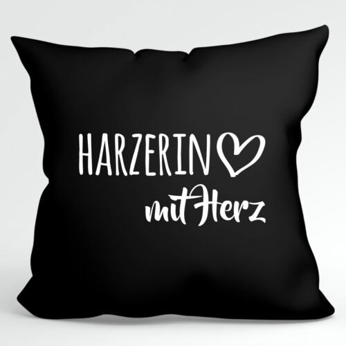 Cushion Harzerin with Heart Pillow Gift Idea Souvenir Birthday Christmas - Picture 1 of 16