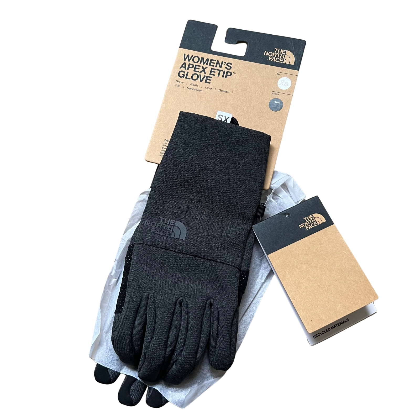 The North Face Women's Apex Etip Gloves Dark Grey Heather XS, Touch Screen, NEW