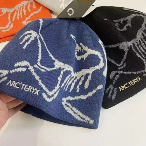 New Arcteryx Bird Head Black Toque Beanie Hat Orca black Merino wool Knitted Cap - Zdjęcie 3 z 16