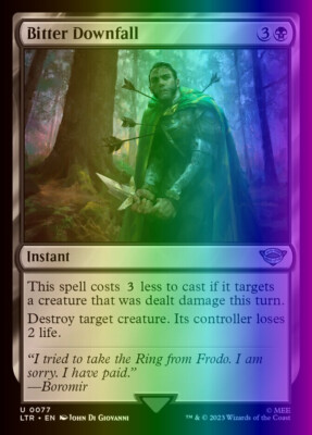 MTG Bitter Downfall (77/511) The Lord of the Rings Tales of Middle-earth LP FOIL