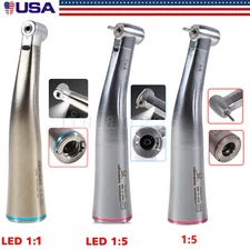 Dental 1:1/1:5 LED Contra Angle Increasing Handpiece For NSK Electric Motor