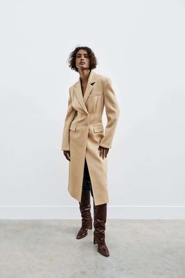 zara beige wool coat