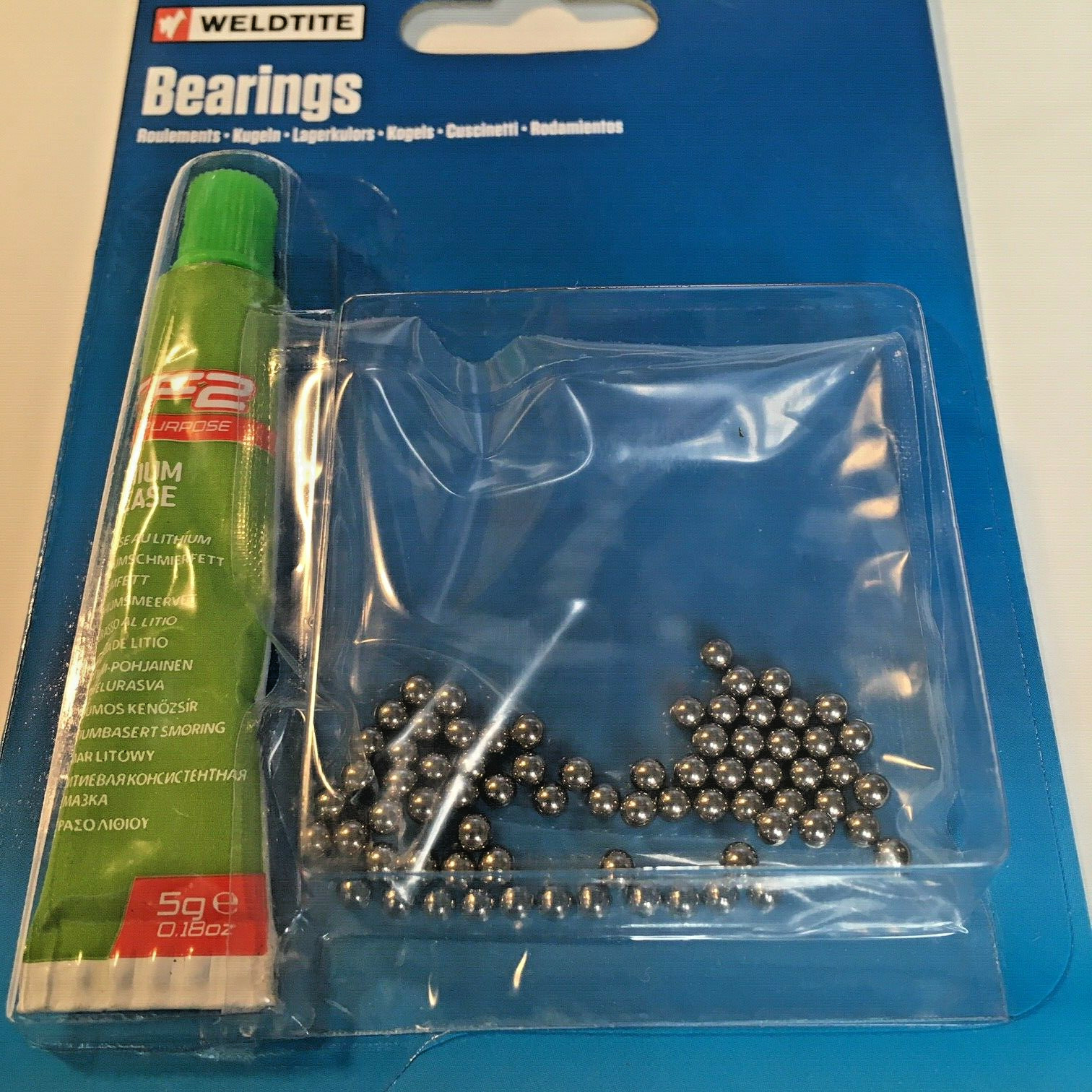 Weldtite 1/8"" Ball Bearings and Grease (72 BALLS)