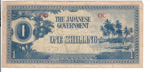 WWII Japanese Occupationa Currency One Shilling Occupied Paper Note WW2