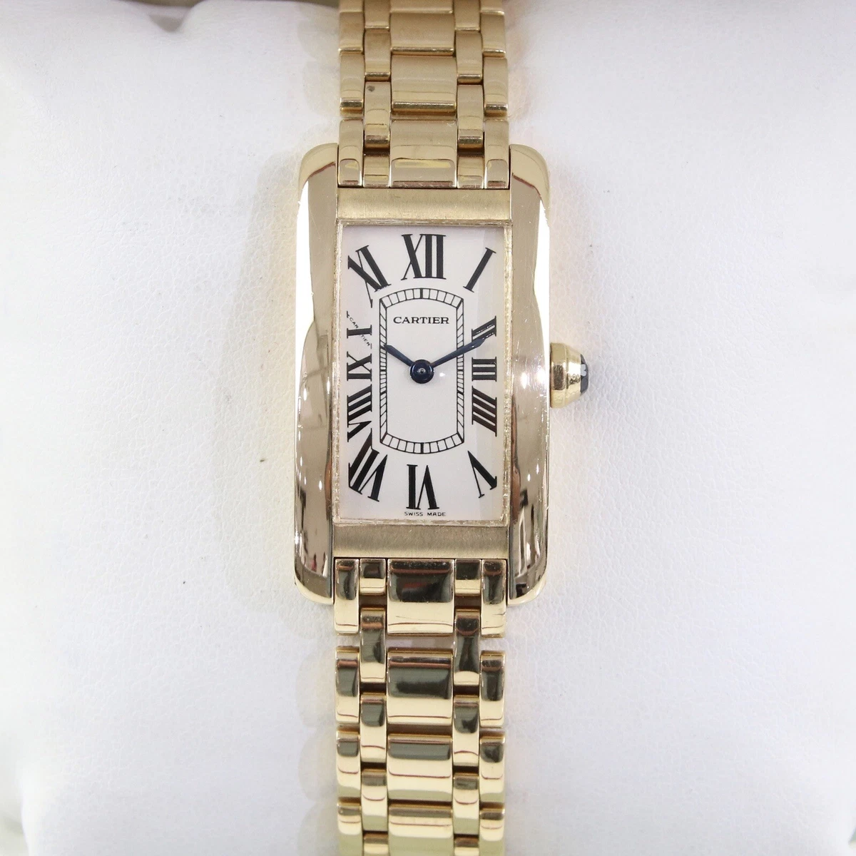 Cartier Tank Americaine 18ct Yellow Gold Ladies Quartz Watch 18k