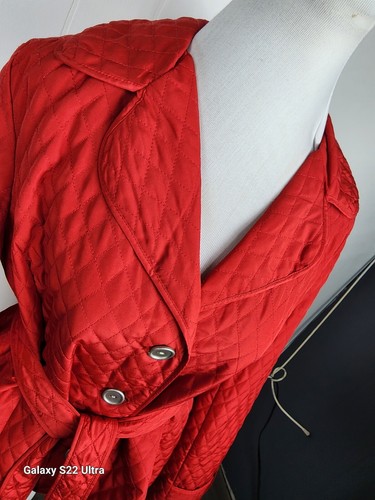 R.Q.T. Wms Sz PXL Red Color Lt Weight Quilted Belted Jacket R7 - Picture 15 of 24